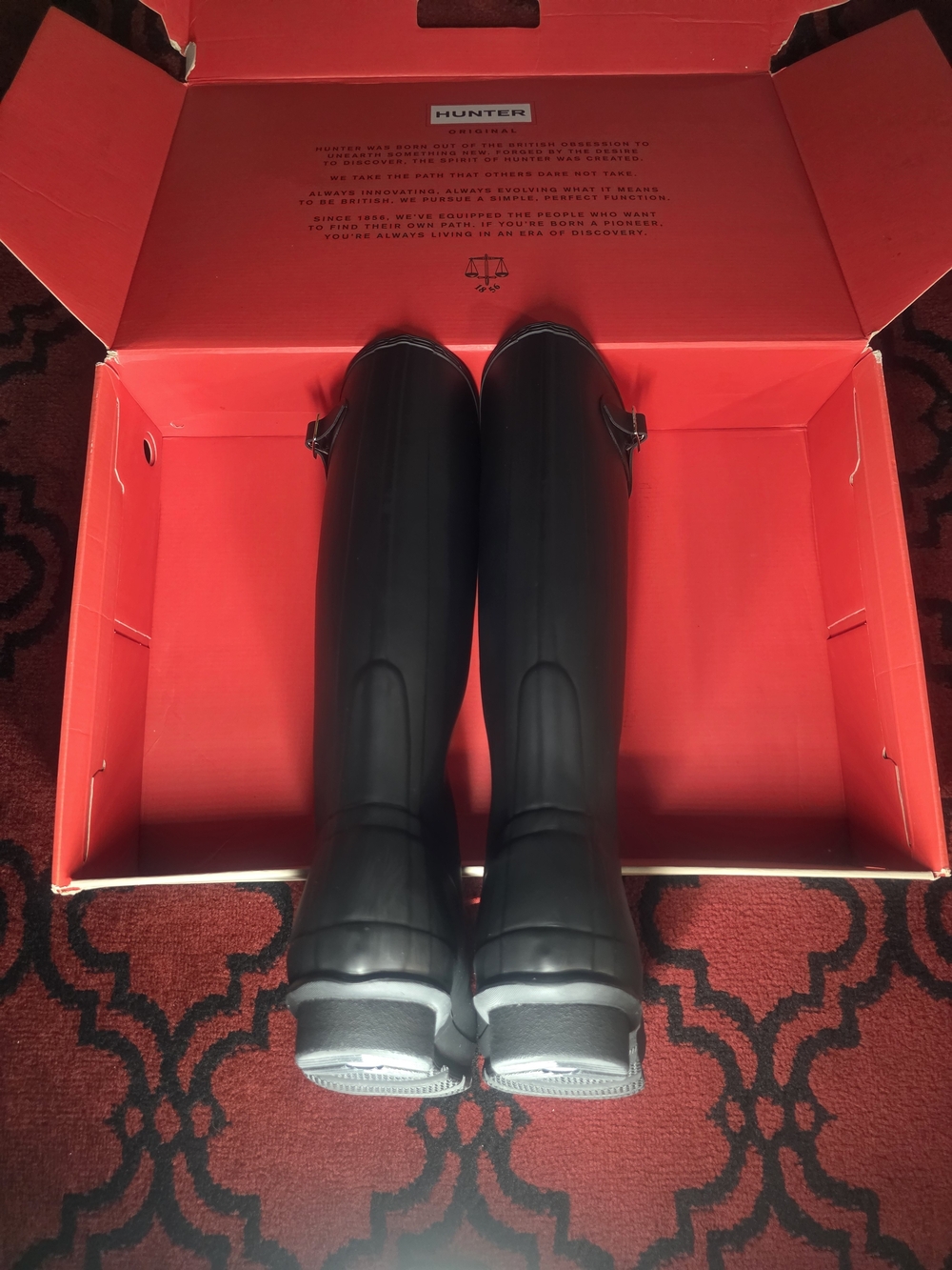 Hunter Original Tall Black Rain Boots Size 9 Matte - Picture 8 of 15